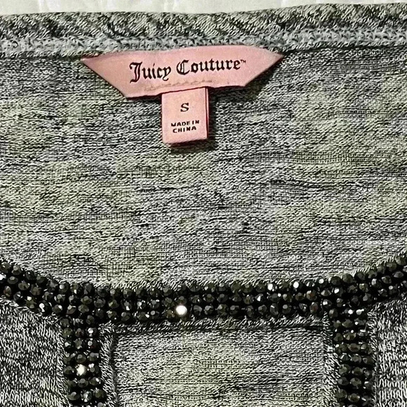 Juicy‎ Couture Gray Burnout Beaded Top Small - Picture 2 of 6